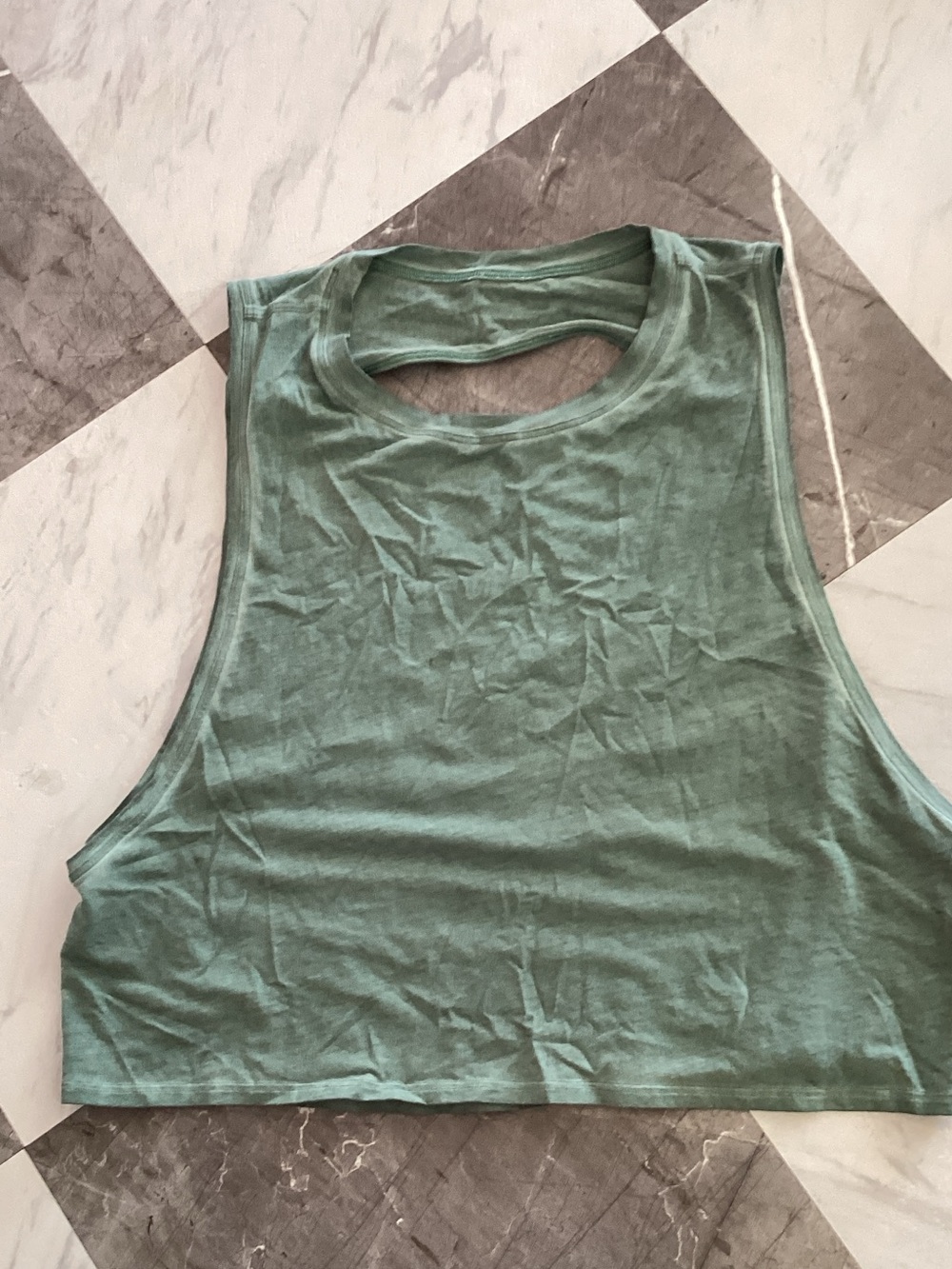 lululemon athletica Sage Green Cropped Muscle Tank